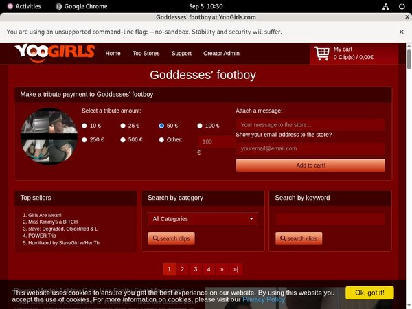 Goddesses Footboy Updates