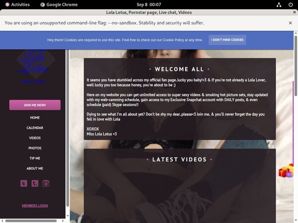 LolaLotus Website Password