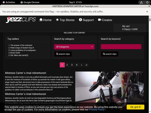 Mistress Jennifer Carter Promo Code 2018